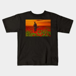 Soldier in Poppy Field Kids T-Shirt